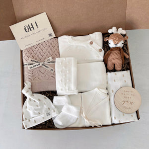 Baby Box Nude Dots XL com roupas e acessórios para recém-nascido