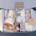 Caixa Bloom XL com swaddle, gorro e peluche rosa