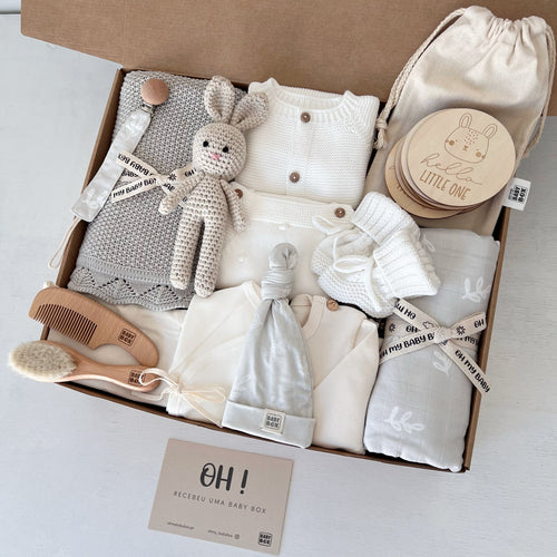 Caixa Maternity Cloud com manta, gorro e peluche para bebé